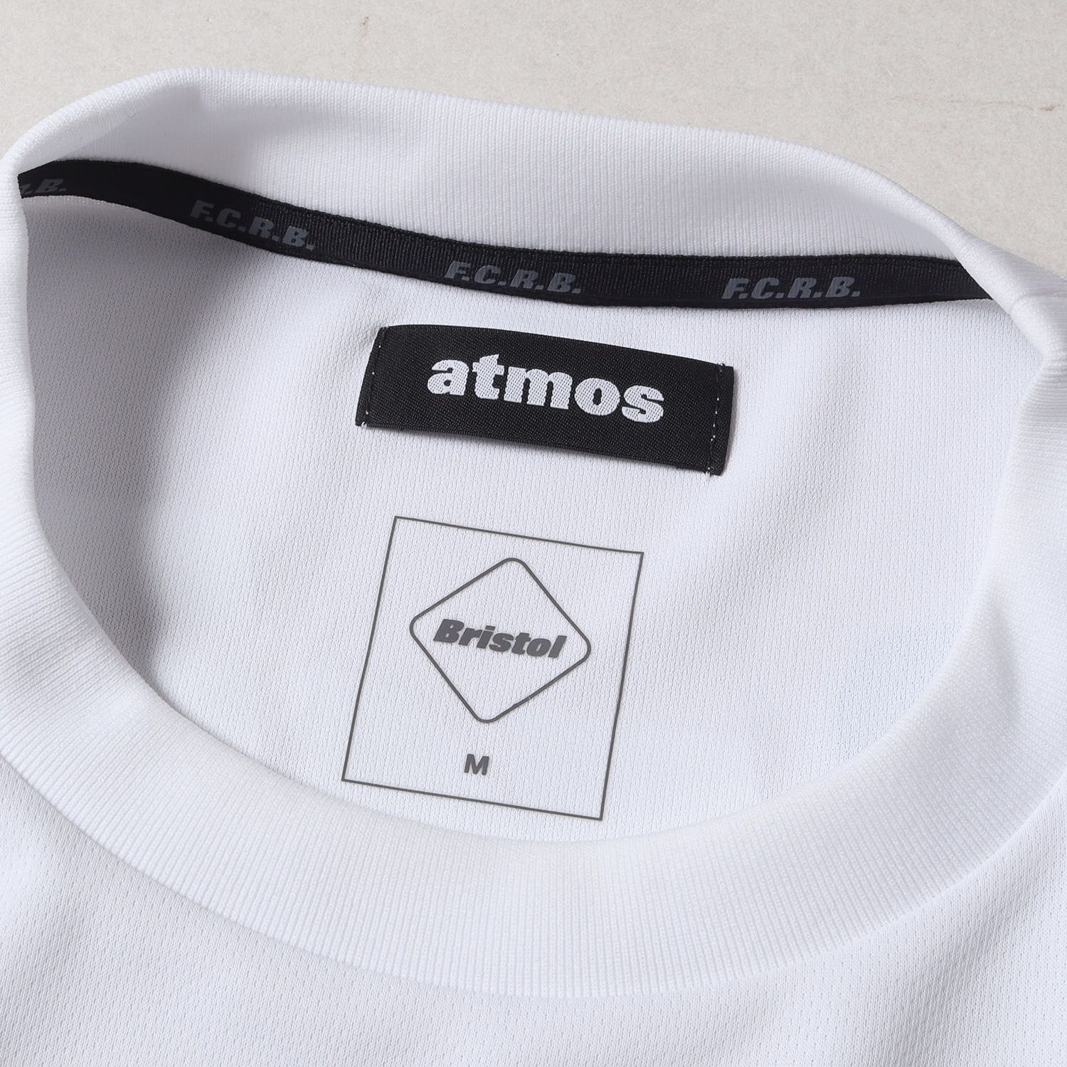 F.C.Real Bristol エフシーレアルブリストル Tシャツ サイズ:M 22SS ATMOS アトムス コラボ プレマッチ トップ  F.C.R.B. PRE MATCH TOP ホワイト 白 トップス カットソー