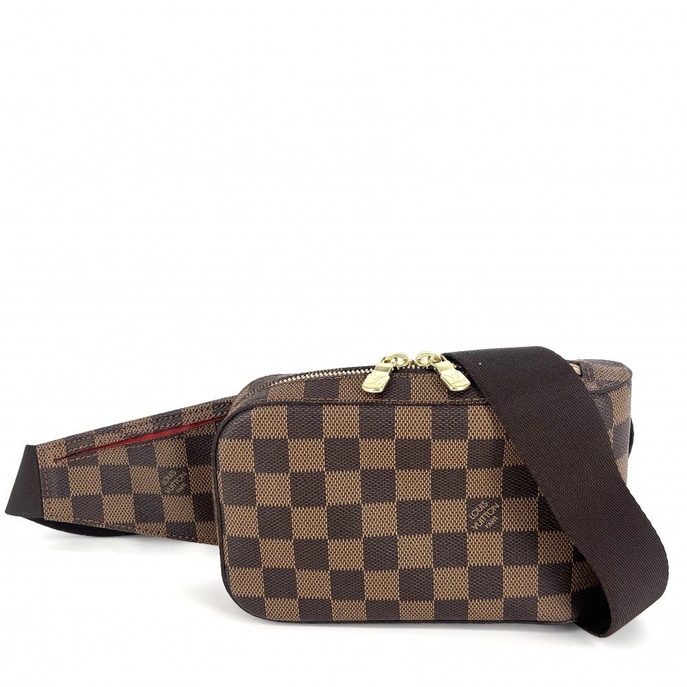 ルイヴィトン ボディバッグ メンズ ジェロニモス ウエストポーチ 斜め掛け Geronimos LOUIS VUITTON N51994 ダミエキャンバス ブラウン 茶 ゴールド金具 品