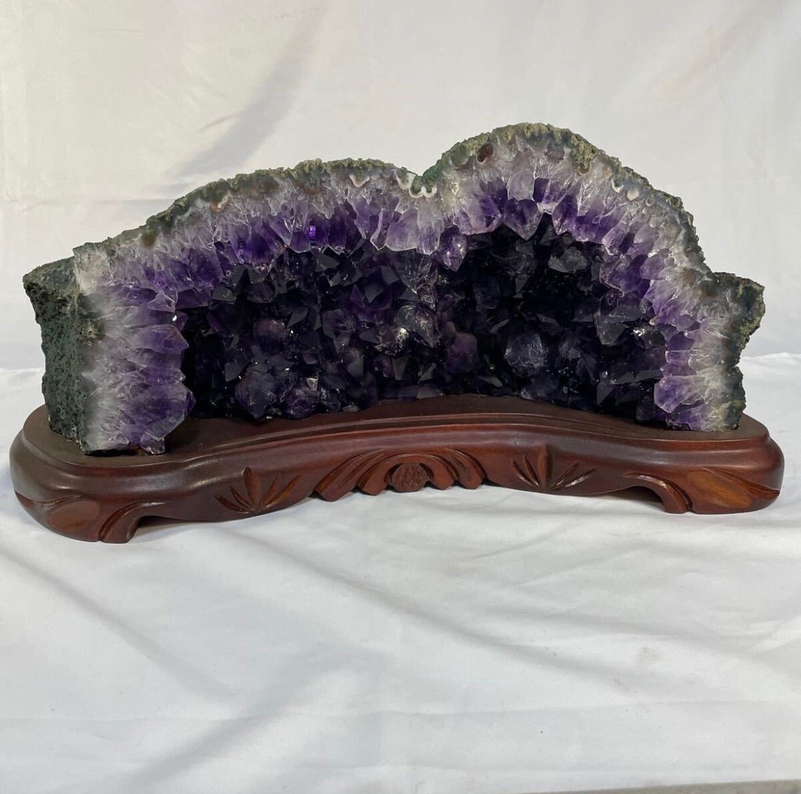 アメジスト 紫水晶 天然石 鑑賞石 自然石 原石 台座付 重量約9.7kg アメジストドーム パワーストーン