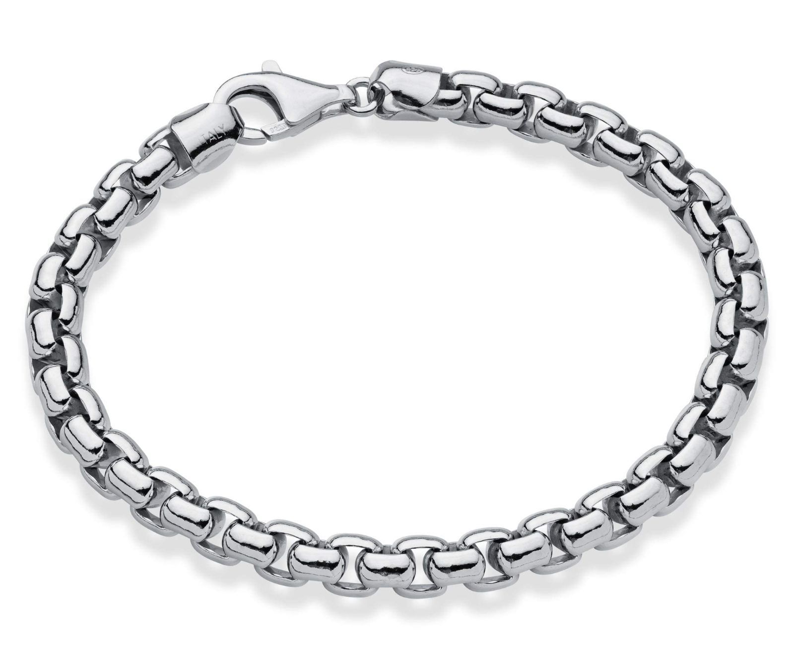 5ＭＭ 幅 S925シルバー 長さ19|21ＣＭ メンズ 金属アレルギー対応 メンズ ブレスレット アクセサリー レディース 男女兼用 イタリア製 ベネチアンチェーン ギフト AOBOCO