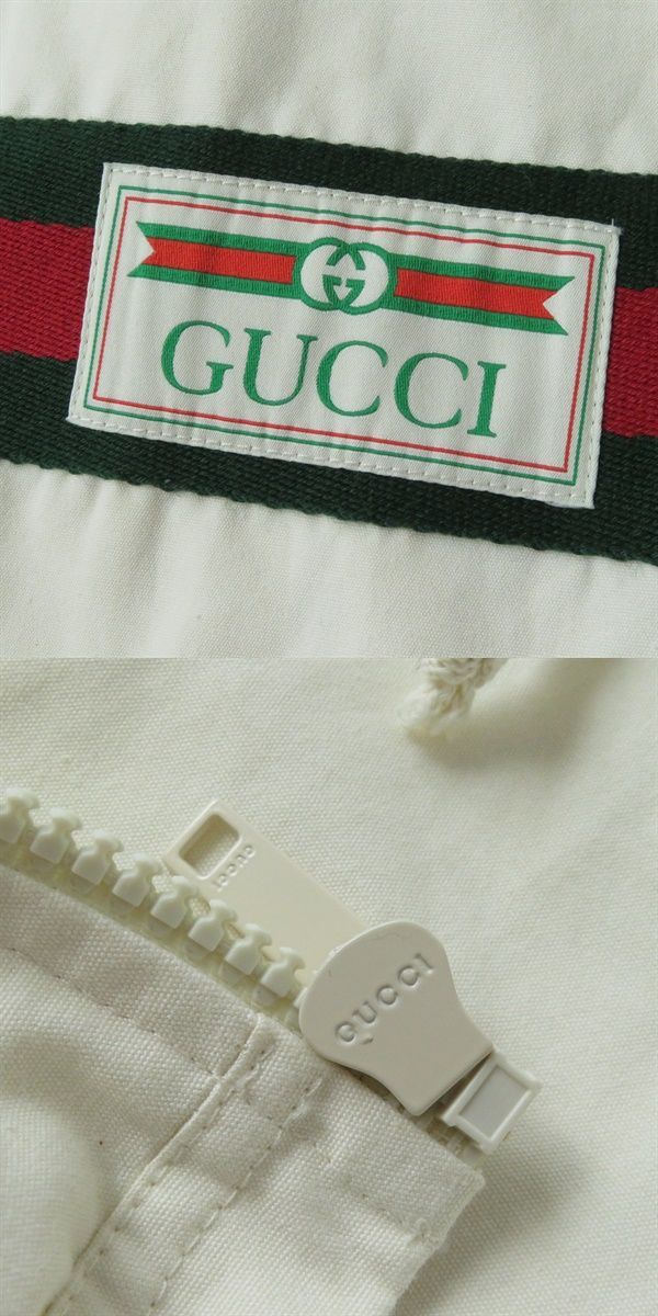 未使用　GUCCI 605613 XJCBV ラベル ロゴ ジップアップ ライン 未使用 GUCCI 605613 XJCBV ラベル ロゴ ジップアップ ライン