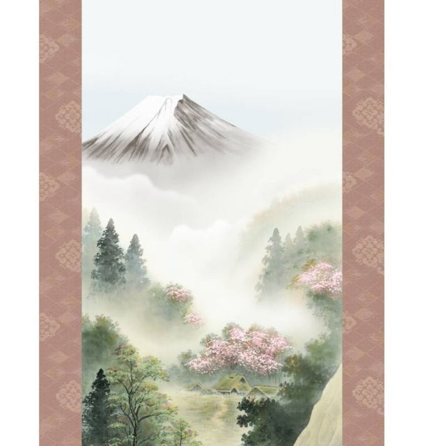 掛軸 山水画 Amazon.co.jp: 掛軸 掛け軸 水墨山水（すいぼくさんすい） 戸塚