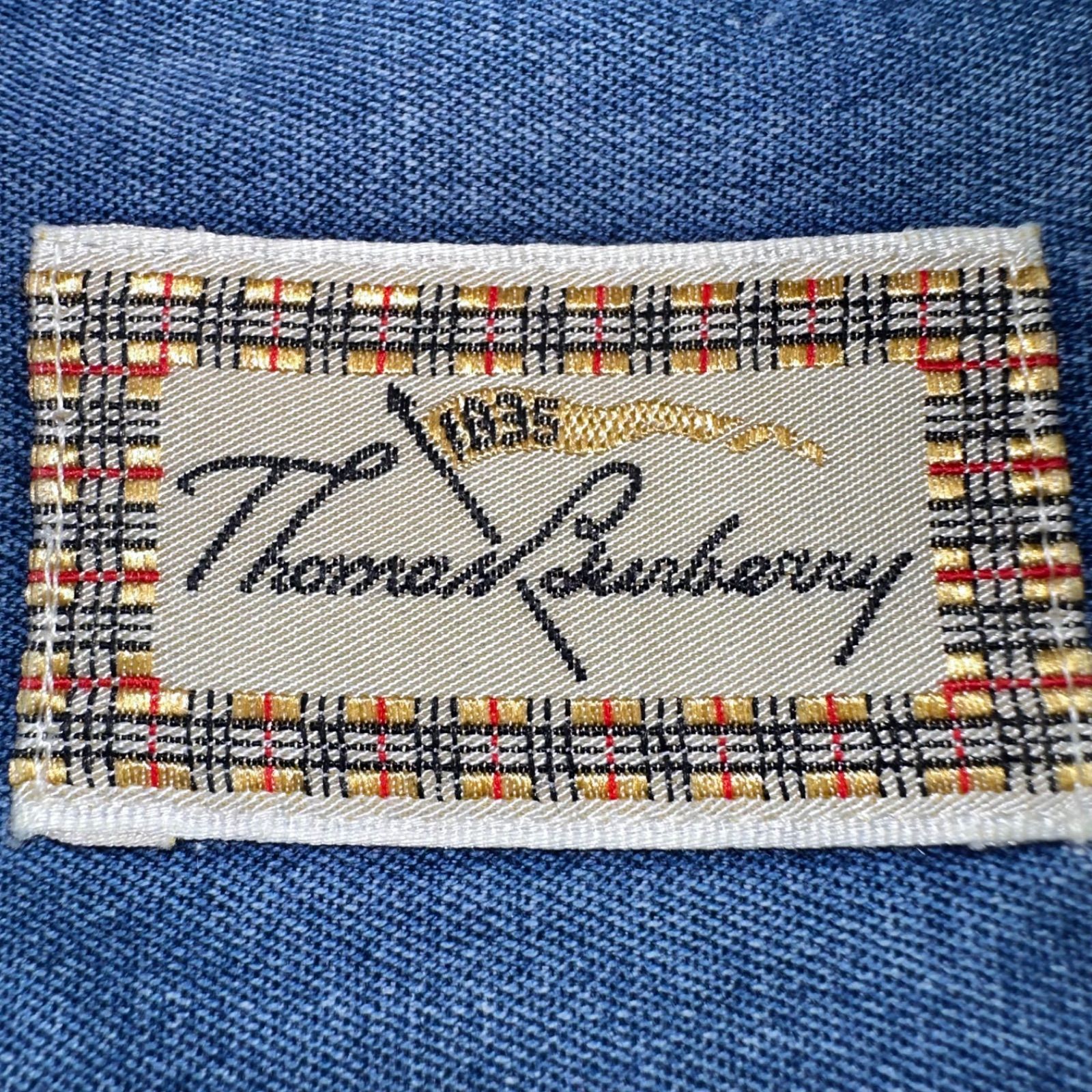 【古着　美品】Thomas Burberry ヴィンテージ　デニムシャツ　メンズ　レディース　XXLサイズ