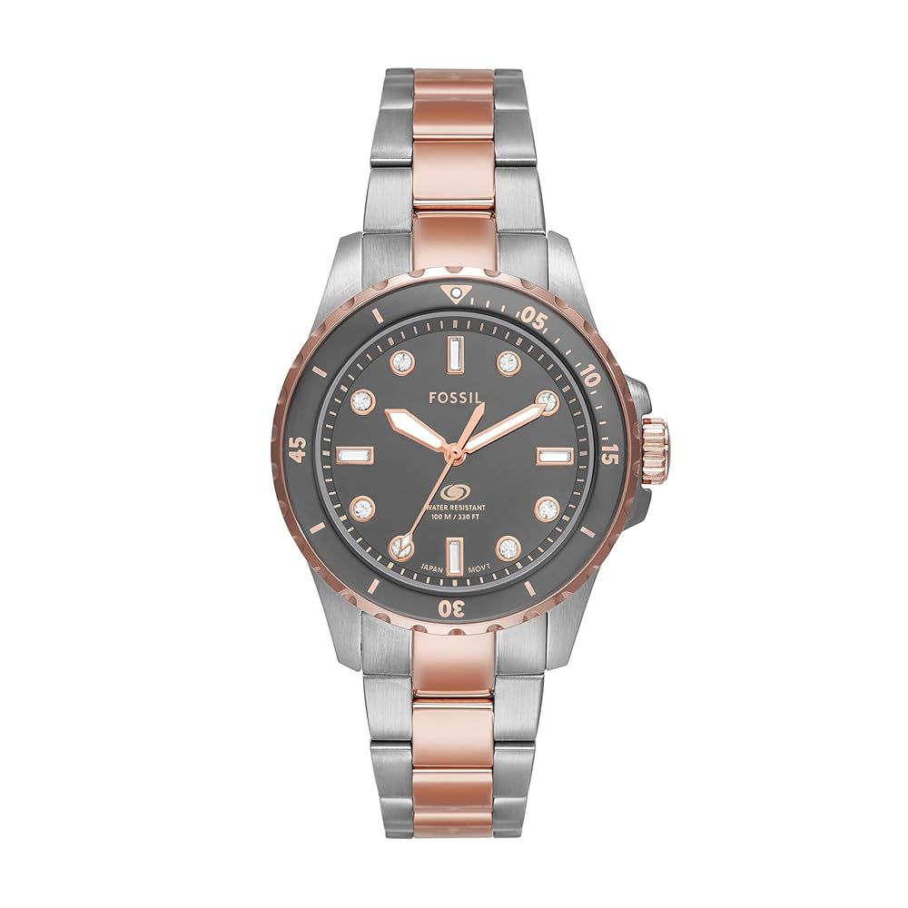 フォッシル 腕時計 FOSSIL BLUE DIVE ES5348 レディース シルバー-ピンクゴールド
