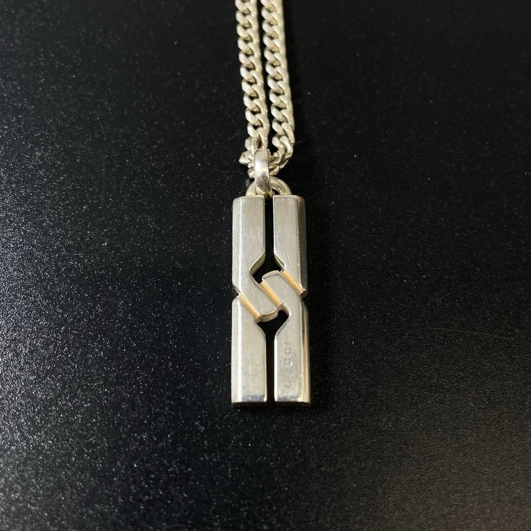 GUCCI グッチ ノット インフィニティ ネックレス プレート ロゴ