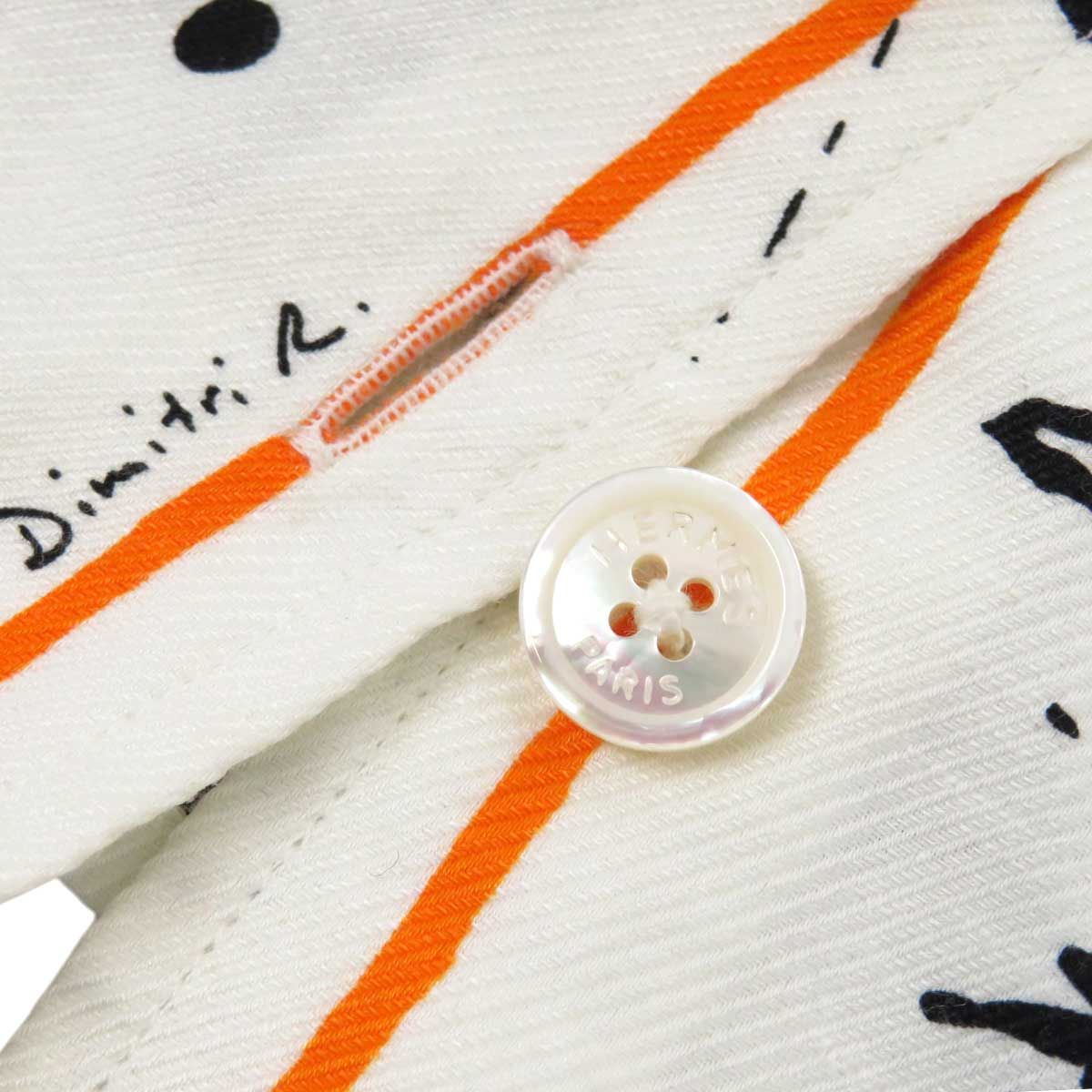 エルメス ペイント ショートスリーブ シェルボタン シャツ