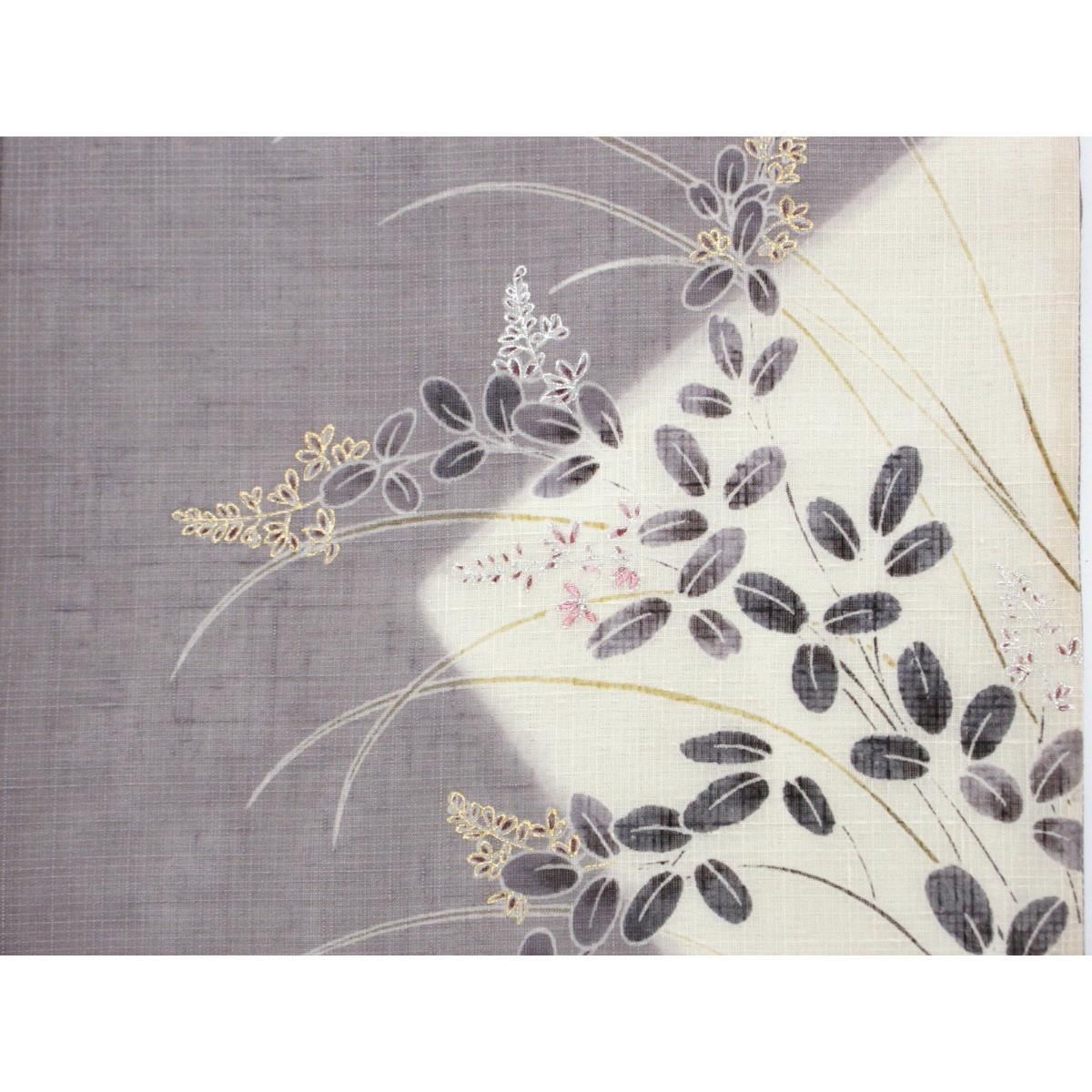 未使用品】夏袋帯 名古屋帯風仕立て 紗紬織 友禅金彩加工 - メルカリ 