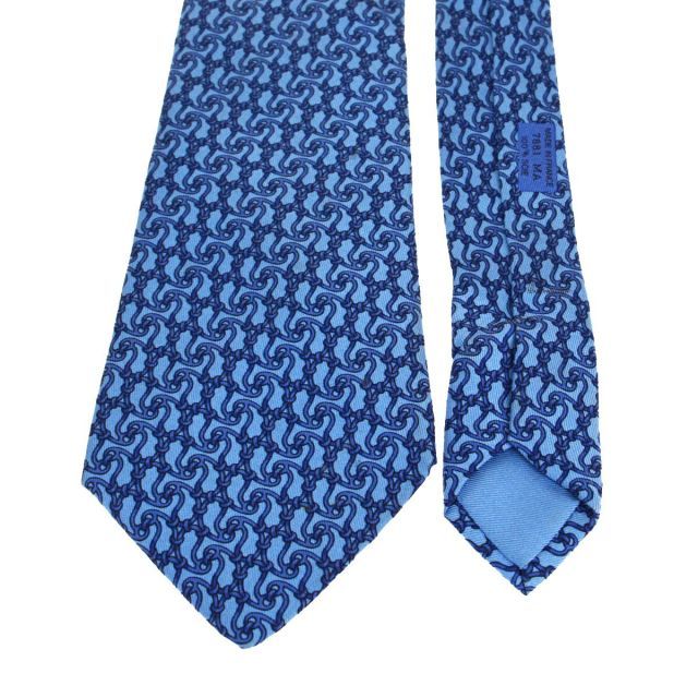 【12月スーパーSALE 15%OFF】 中古】 03FA887 ブルー シルク ネクタイ 2セット エルメス(Hermes) 小物