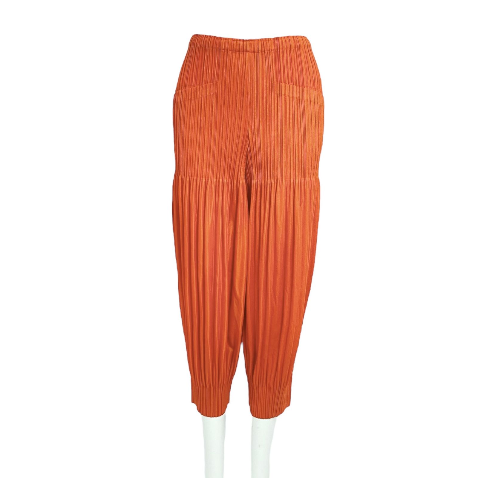 ISSEY MIYAKE イッセイミヤケ PLEATS PLEASE プリーツプリーズ パンツ 立体デザイン オレンジ サイズ4