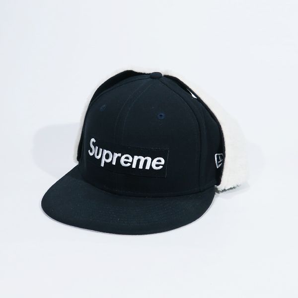 SUPREME シュプリーム 21AW EARFLAP BOX LOGO NEW ERA イヤーフラップ ボックス ロゴ ニューエラ キャップ ネイビー 帽子