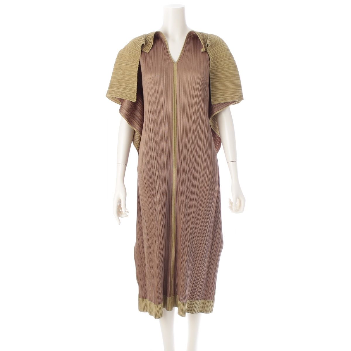 プリーツプリーズ イッセイミヤケ バイカラー 変形 スクエア 平面