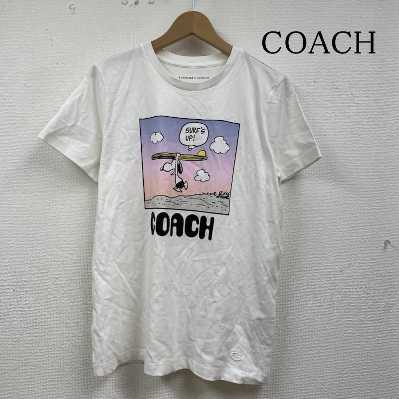 COACH コーチ Tシャツ 半袖 PEANUTS 半袖 Tシャツ ロゴ スヌーピー プリント クルーネック C4489