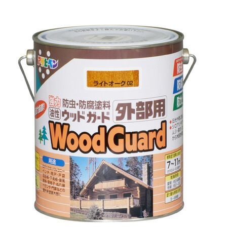 油性ウッドガード外部用 1.6L ライトオーク02 アサヒペン 塗料 油性 ペイント ガーデニング ペンキ