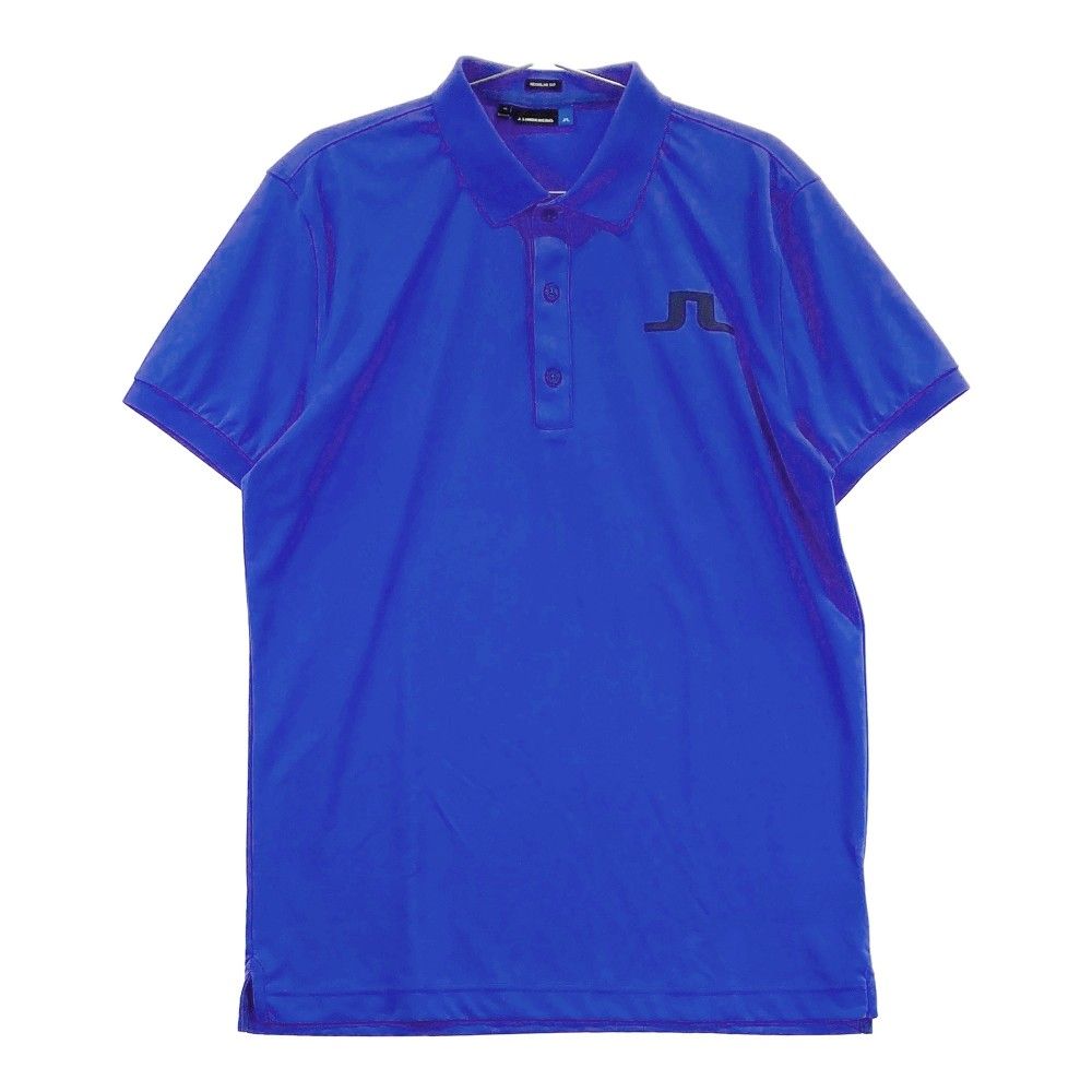 J.LINDEBERG ポロシャツ ジェイリンドバーグ　サイズM ブルー J.LINDEBERG(ジェイリンドバーグ)] 袖ロゴ刺繍ポロシャツ | かぜ