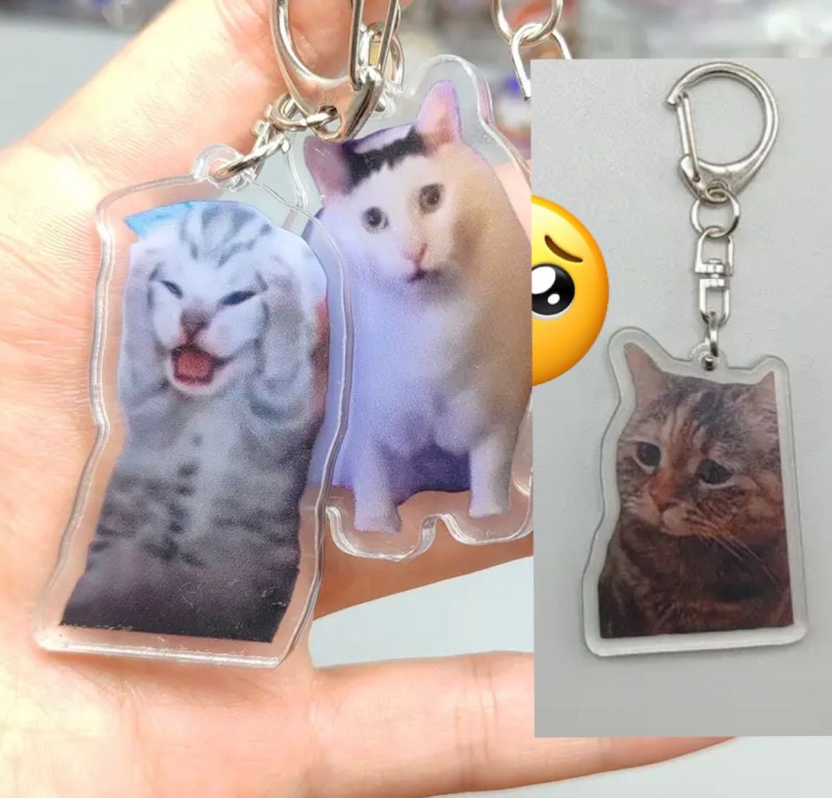 猫ミーム 3点セット ストラップ キーホルダー - メルカリ