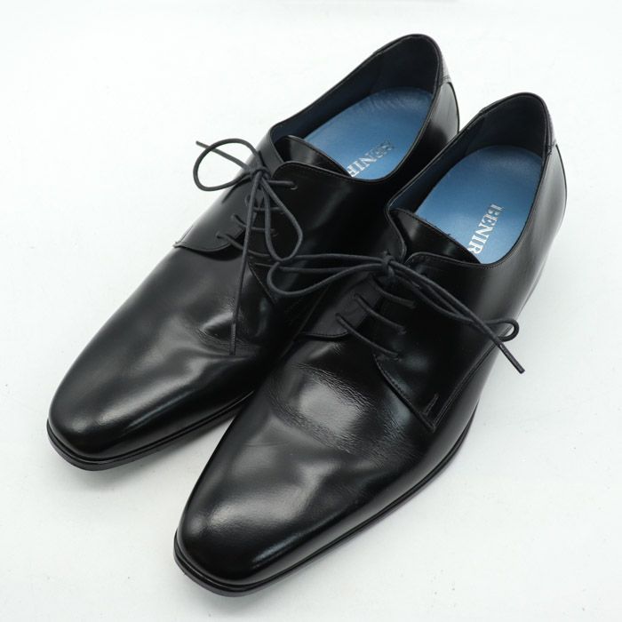 未使用級 ベニル【25】BENIR ウェディングシューズ ブラック 新郎 革靴 BENIR 27.5cm メンズ ブラック プレーントゥ 新郎 結婚式 披露宴