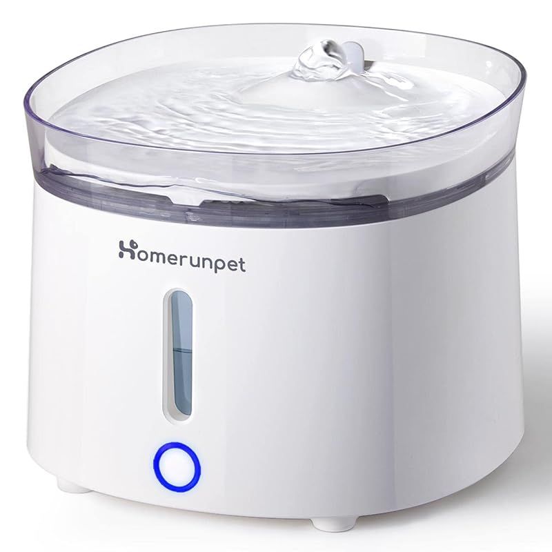 Homerunpet スマートペット用自動給水器 ワイヤレスポンプ 大容量2L LEDライト 2つの給水モード コードレス 組み立て簡単 お手入れ簡単 フィルター付き 犬 猫 水飲み器 みずのみ