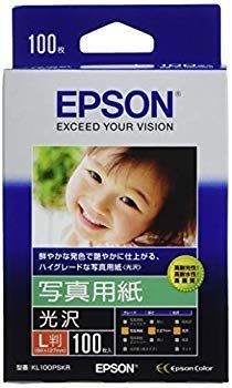 【中古】EPSON 写真用紙[光沢] L判 100枚 KL100PSKR 6g7v4d0