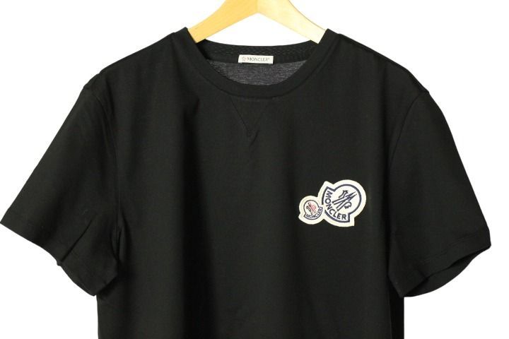 極美品★ モンクレール　ダブルロゴ Tシャツ　ブラック　サイズM 確実正規品カラーブラック