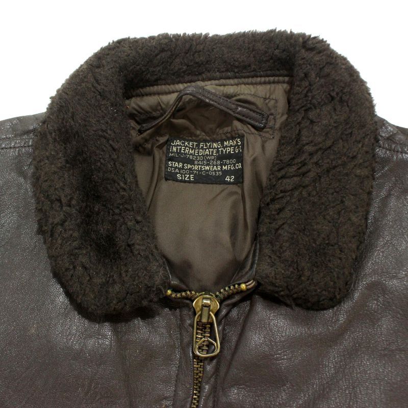 70s USA製 vintage U.S.NAVY G-1 フライト 7823D レザージャケット