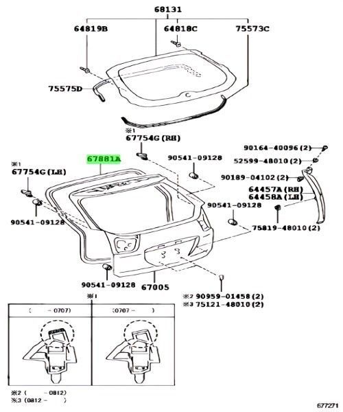レクサス 純正 RX330 350 400h ハリアー バックドア ウエザストリップ  