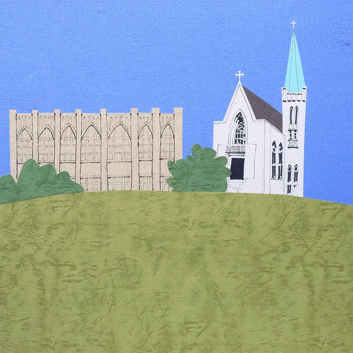 柳原良平 山手の丘 切り絵20号 風景画 鑑定書付 本掲載 原画 絵画 真作保証 最終値下げ 柳原良平 山手の丘 切り絵20号 風景画 鑑定書付 解説