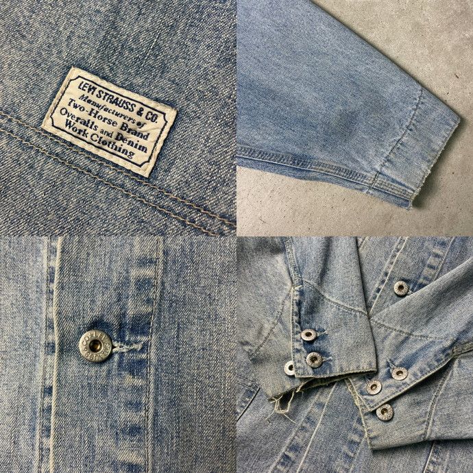 90年代 チュニジア製 Levi's リーバイス 70665 デニムカバーオール ブ