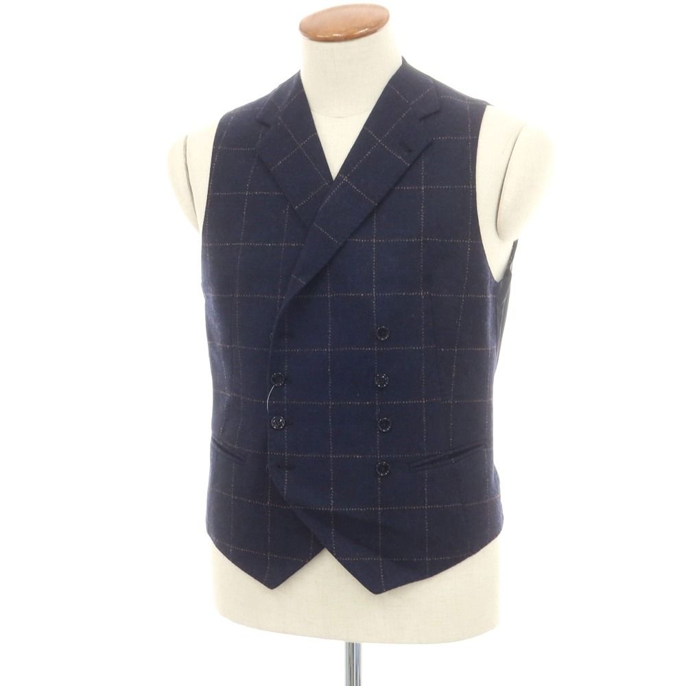 中古】タリアトーレ TAGLIATORE ウールカシミヤ チェック ダブルジレ