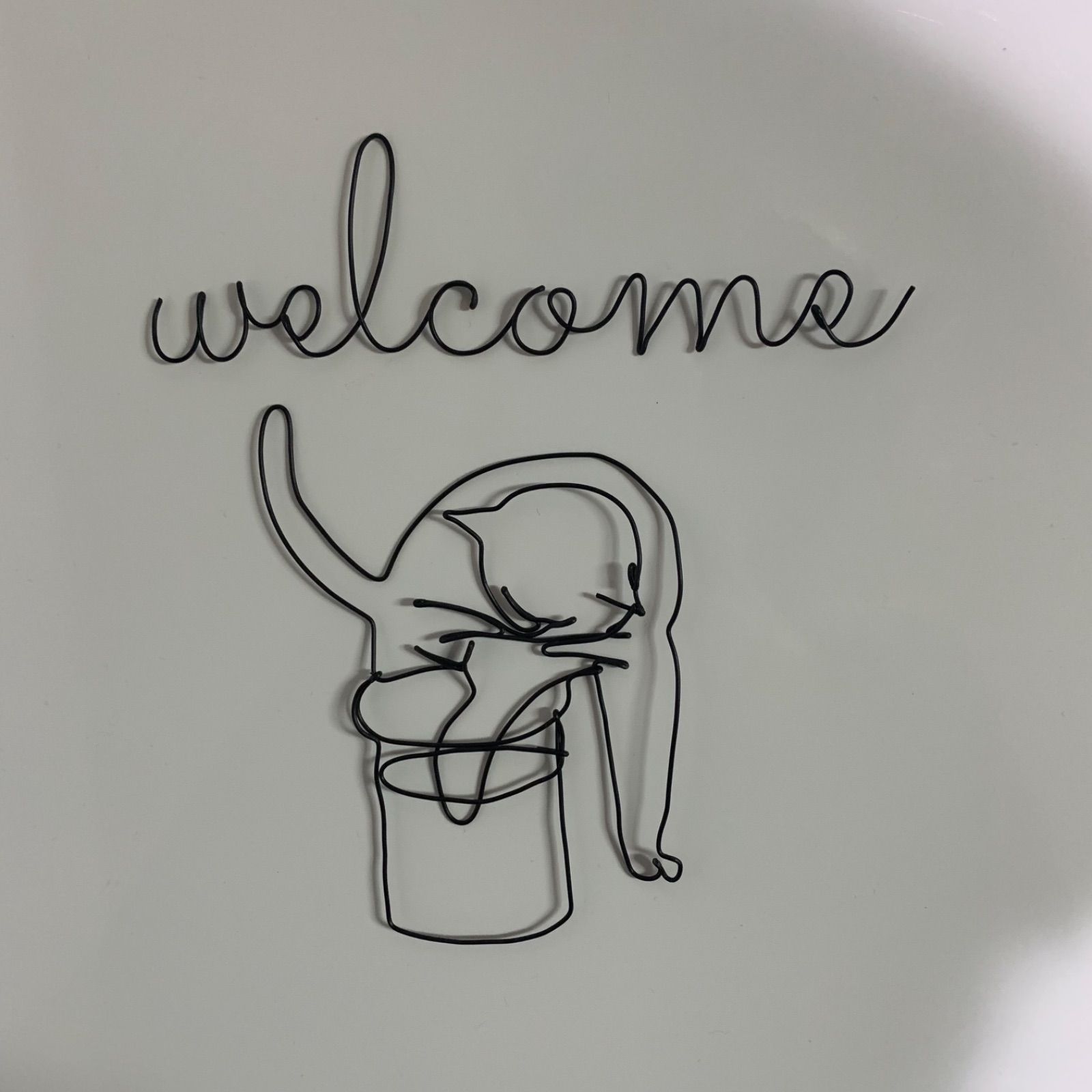 予約販売品 ワイヤーアート welcome 韓国雑貨 ウェルカムスペース カフェインテリア
