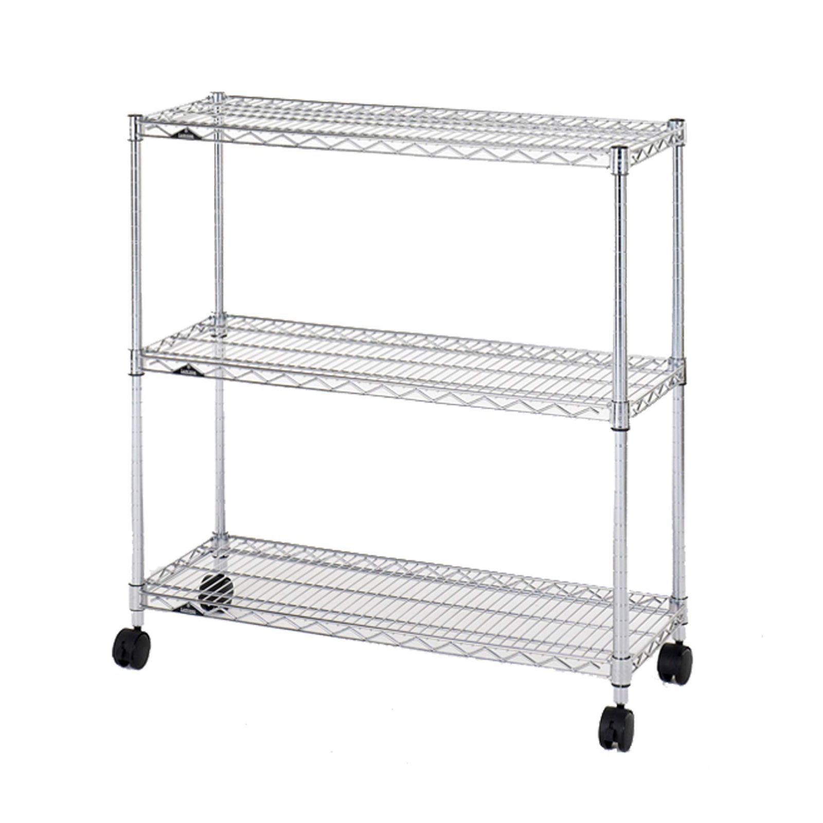 ドウシシャ ルミナス レギュラー ラック スチールラック 収納棚 幅90 3段 サビに強い 防錆加工 業務用 耐荷重250kg 棚板1枚あたり キャスター付き 豊富なカスタムパーツ ポール径25mm 幅91.5×奥行35.5×高さ95.5cm