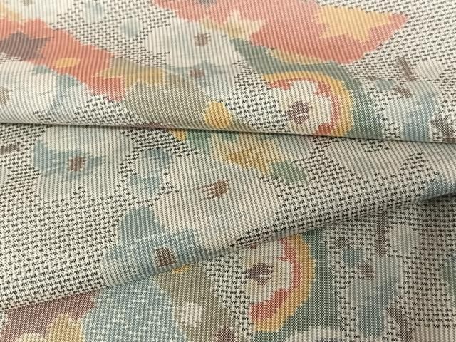 平和屋着物○本場大島紬 白大島 枝花文 総絣 正絹 逸品 CAAQ9584th