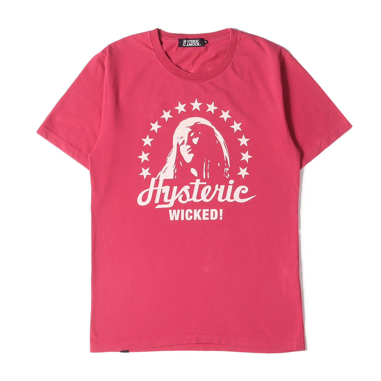 HYSTERIC GLAMOUR ヒステリックグラマー Tシャツ サイズ:S ヒスガール ウーマン ロゴ プリント クルーネック Tシャツ  WICKED STAR Y2K ピンク 日本製 トップス カットソー 半袖【メンズ】 - メルカリ