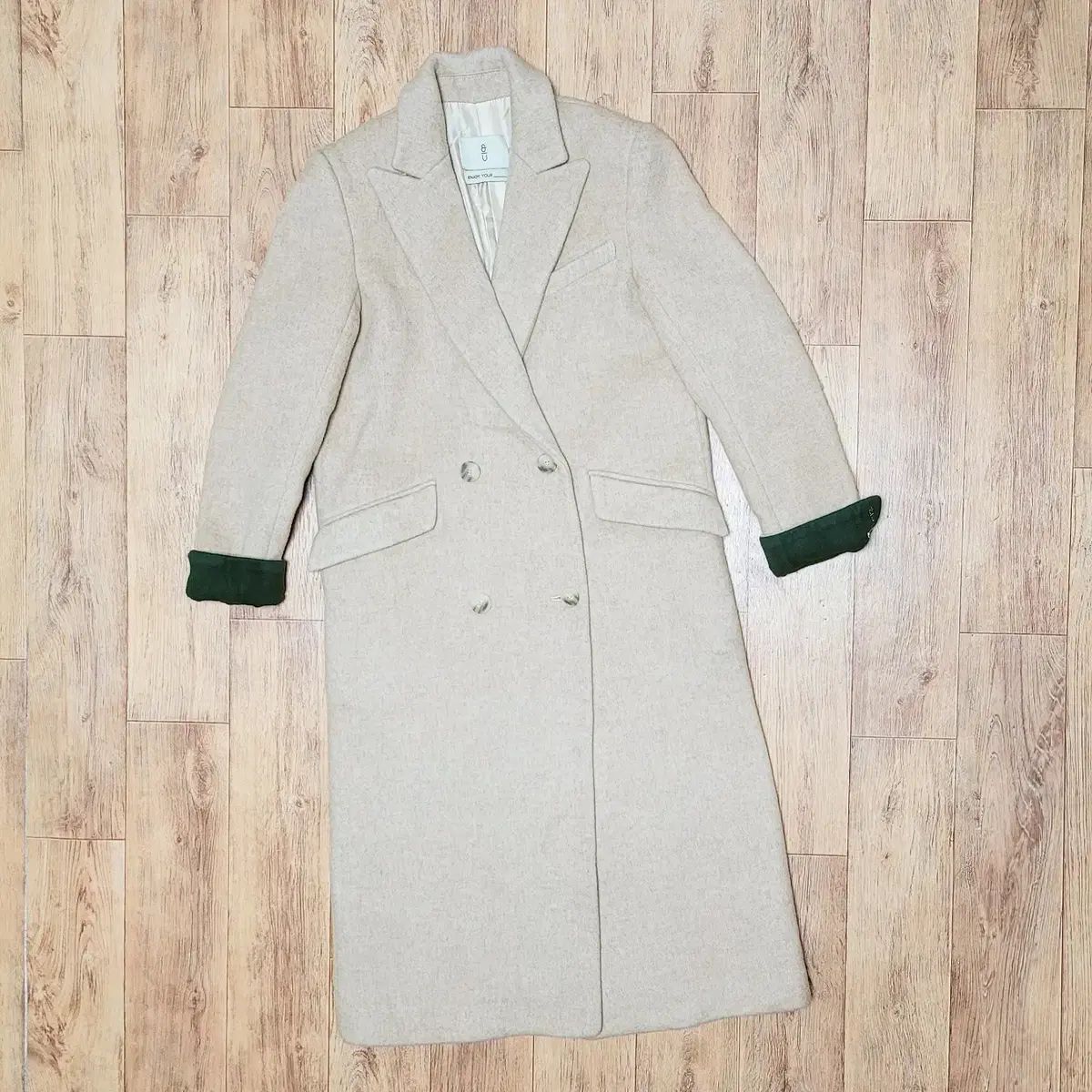 アンドユー and you 袖バイカラー ウールコート 55