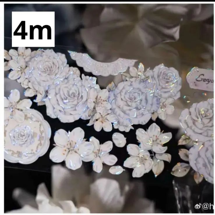 977 贝壳光 6cm×4m 云漫 半端巻き 海外マスキングテープ