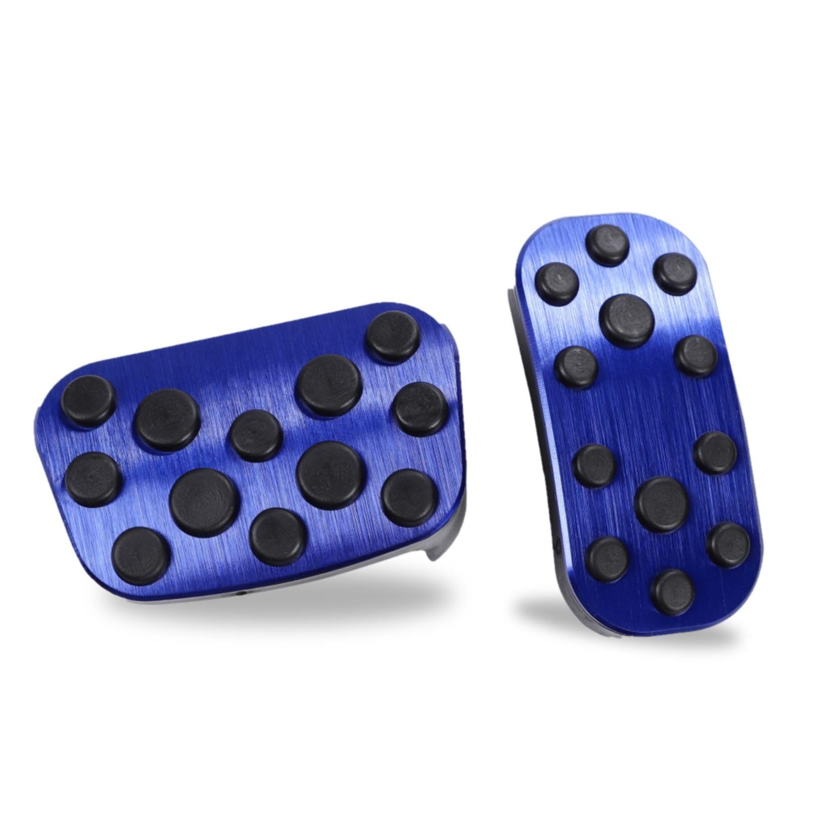 トヨタ対応 アルミペダルカバー 2点セット 適合車種多数 ブルー 青 プリウスノアヴォクシーアルファードヴェルファイアC-HRカローラヤリス 防キズ滑り止め (ブルー) [ブルー]