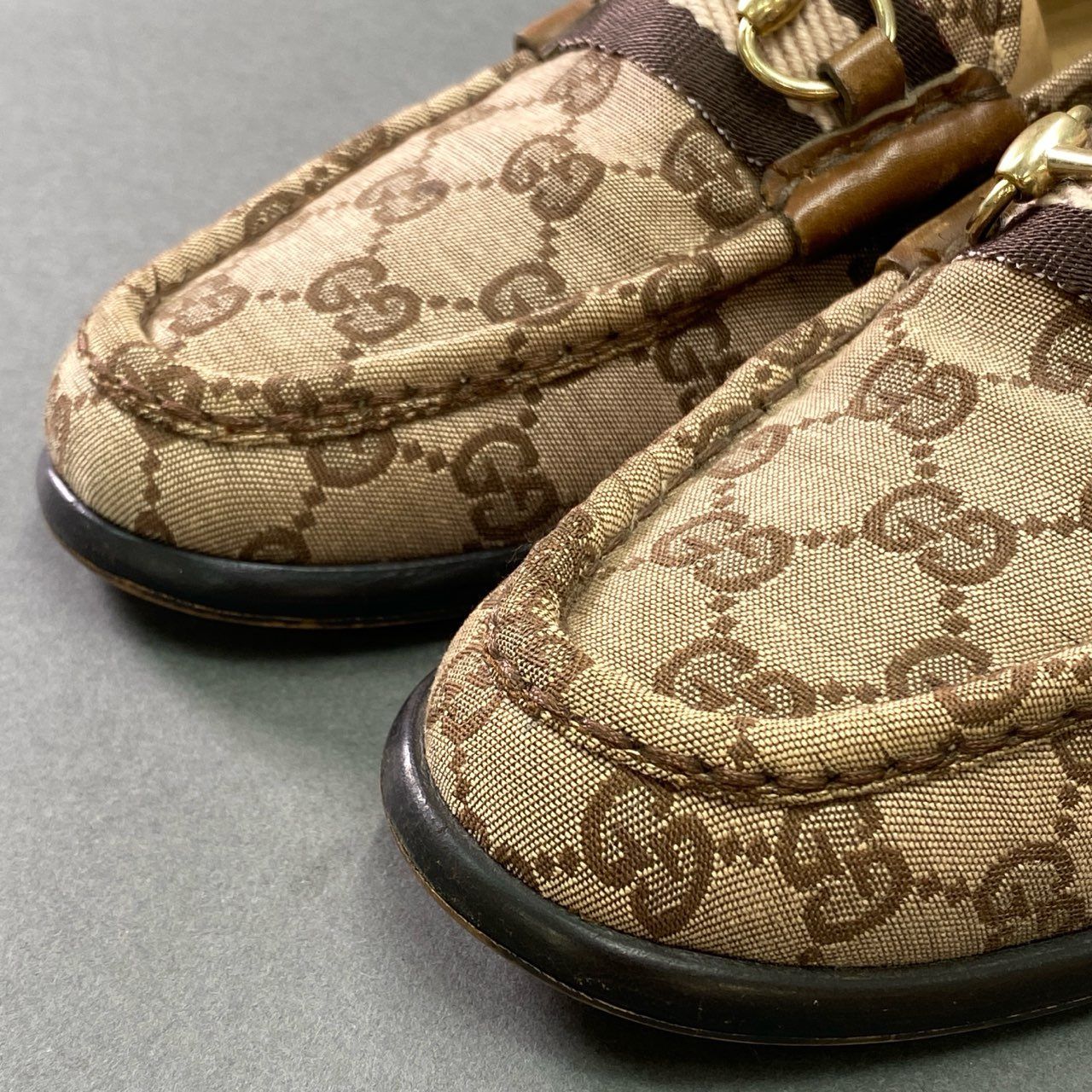 Gucci グッチ　ローファー 3k11 GUCCI グッチ GGキャンバス ホースビット ローファー 35 約