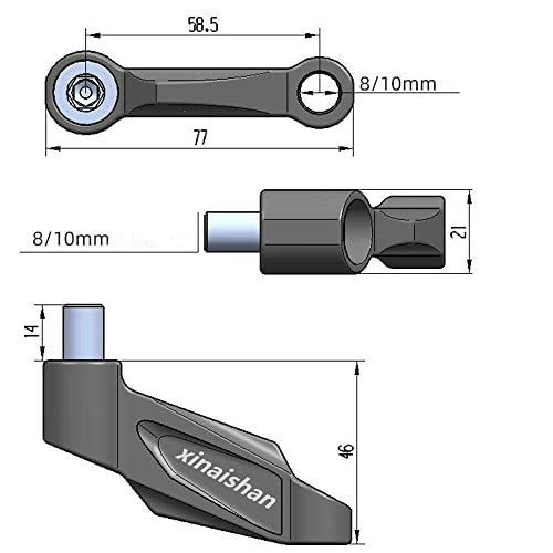 8mm正ネジ/8mm正ネジ_ブラック xinaishan 汎用 バイク ミラー 延長アダプター 延長ステー 8/10mm 正ネジ/逆ネジ 左右セット  ミラーホルダー (8mm正ネジ/8mm正ネジ