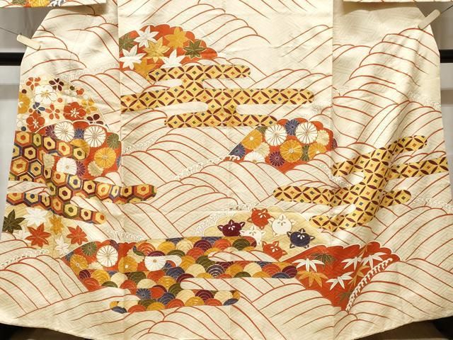 平和屋本店□極上 訪問着 無双 紗×紗 葉尽くし 暈し染め