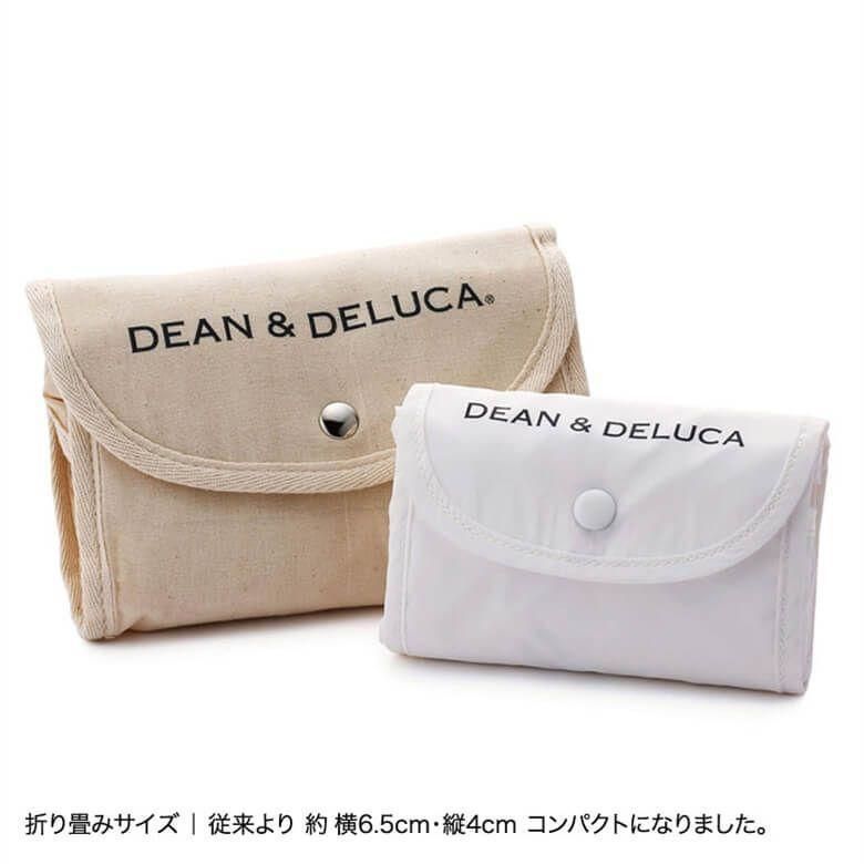 DEAN & DELUCA ショッピングバッグ　ホワイト エコバッグ 折りたたみ式 コンパクト ディーン＆デルーカ お買い物バッグ トートバッグ 携帯便利