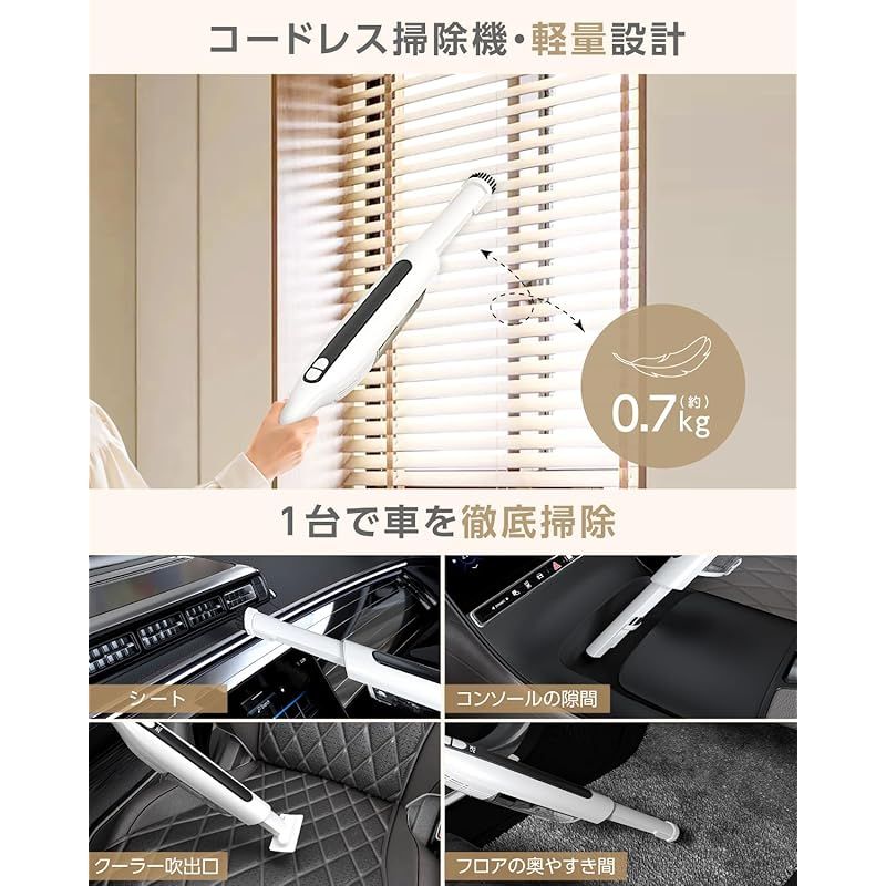 禄越] 掃除機 コードレス 軽量 2way 強力吸引 16000pa 置くだけ充電