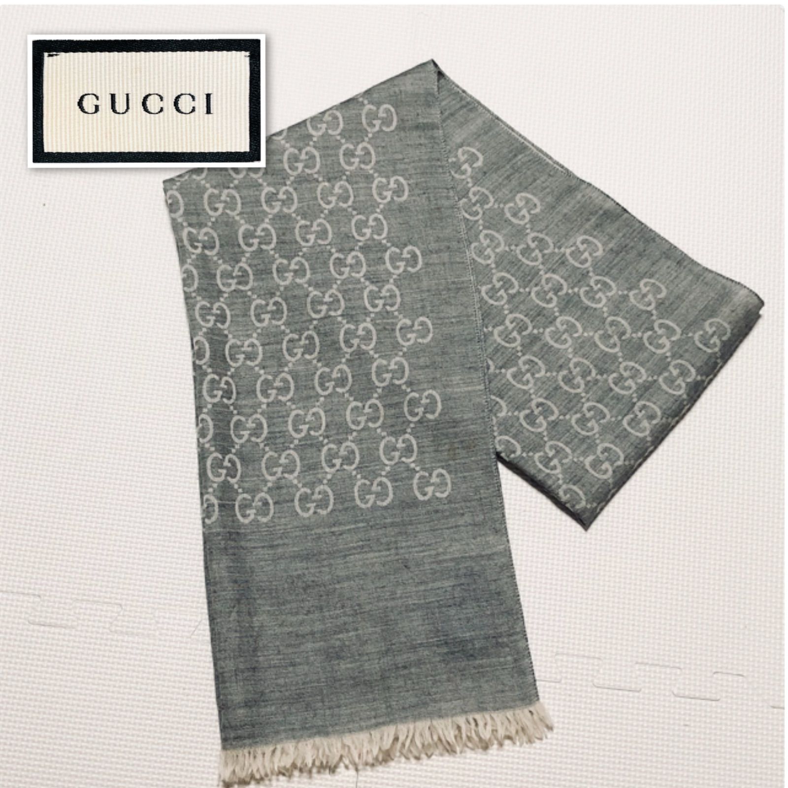 □近年タグ□シルク混□GUCCI グッチ GG×ディアマンテ総柄 ロング