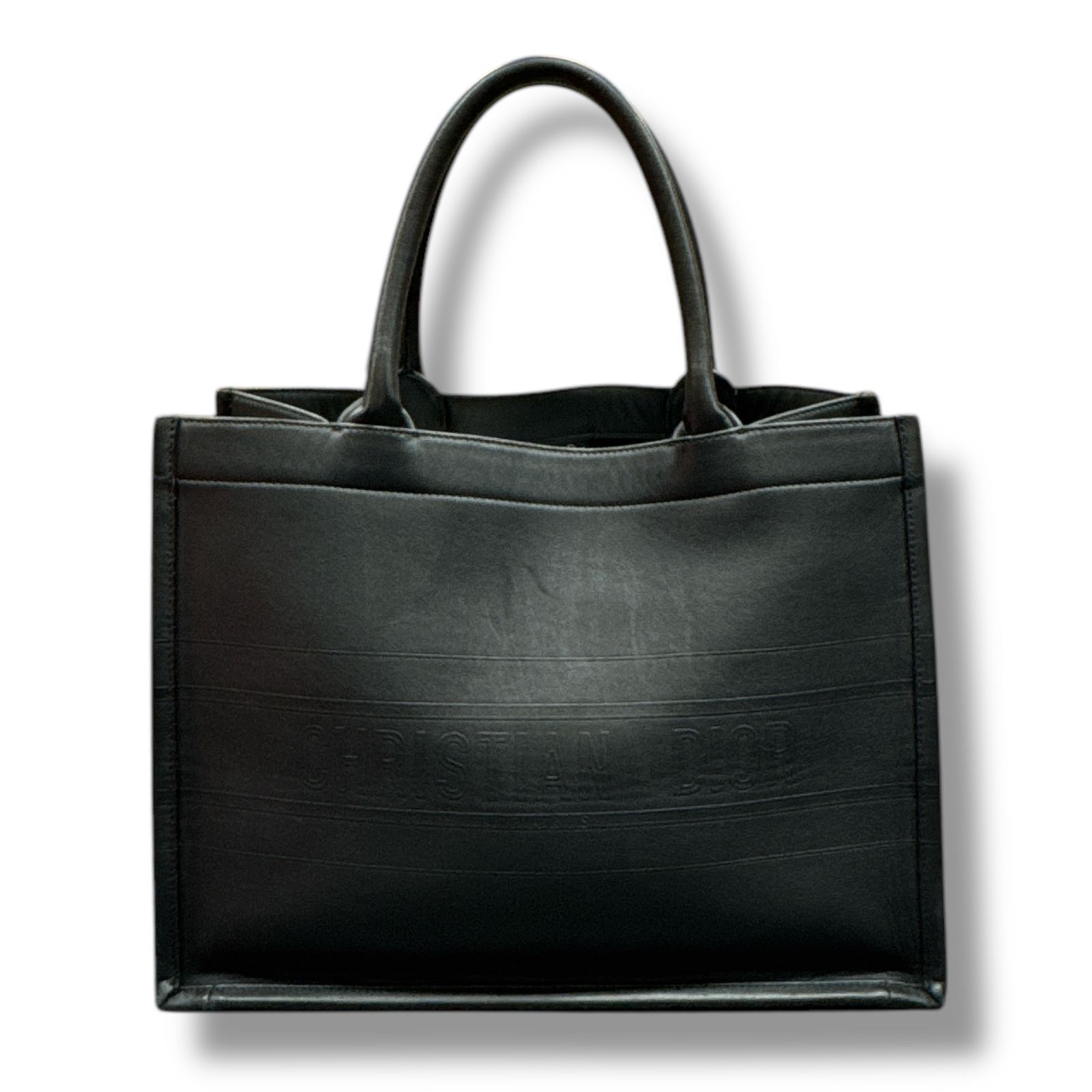 DIOR ブックトート ミディアム レザー トートバッグ ブラック 