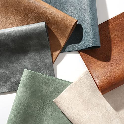 グリーン、オフホワイト、グレー、ブラウン、ブラック、ダークブルー_6 Univo Colors ランチョンマット ６枚セット 高質PUレザー 北欧 撥水 防汚 断熱 滑り止め 丸洗いOK 清潔しやすい 華やか 飾り 家庭用 レストラン用（グリーン+オフホワイト