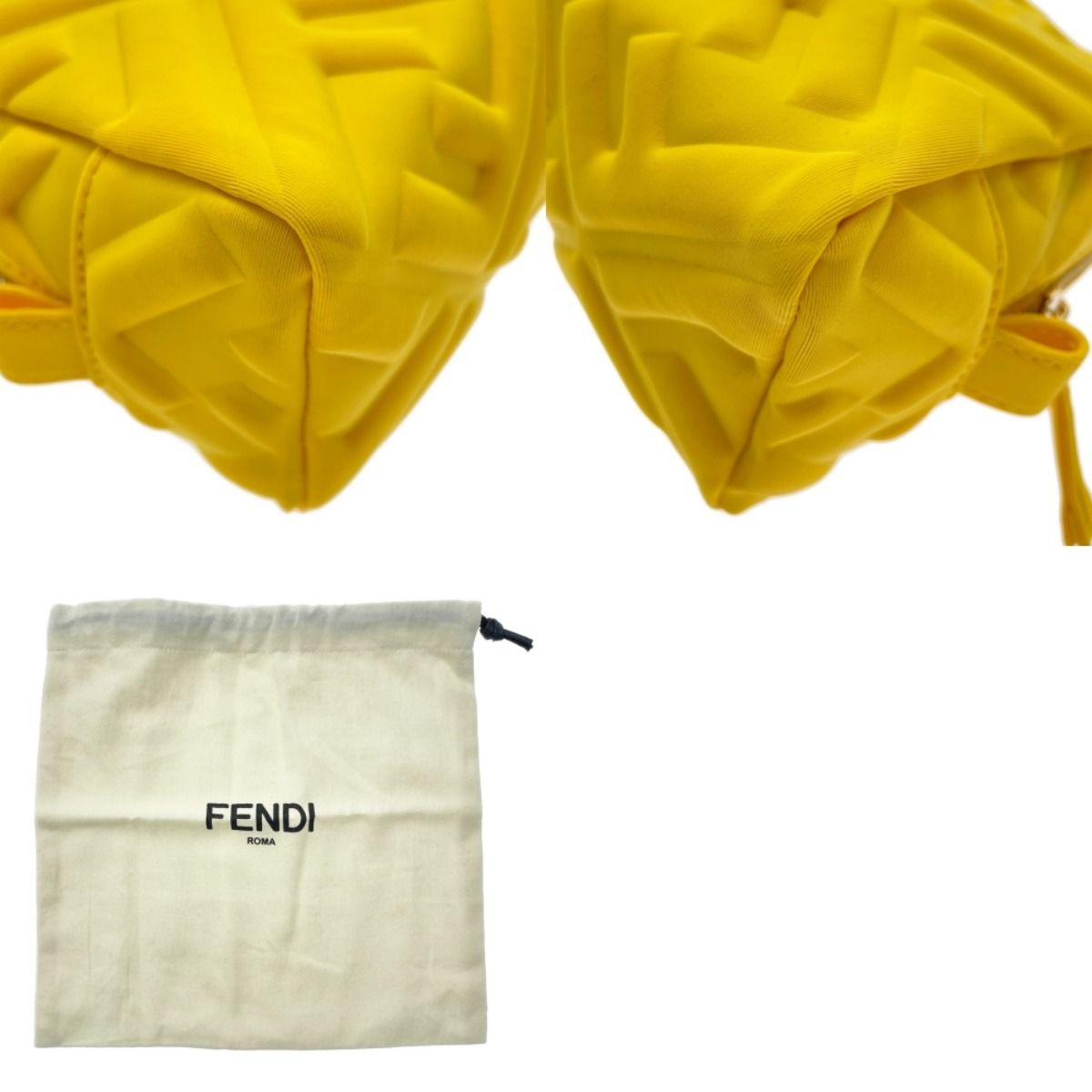 FENDI フェンディー イエロー ポーチ 化粧ポーチ 黄色 FENDI フェンディ ビューティーポーチ イエロー コスメポーチ