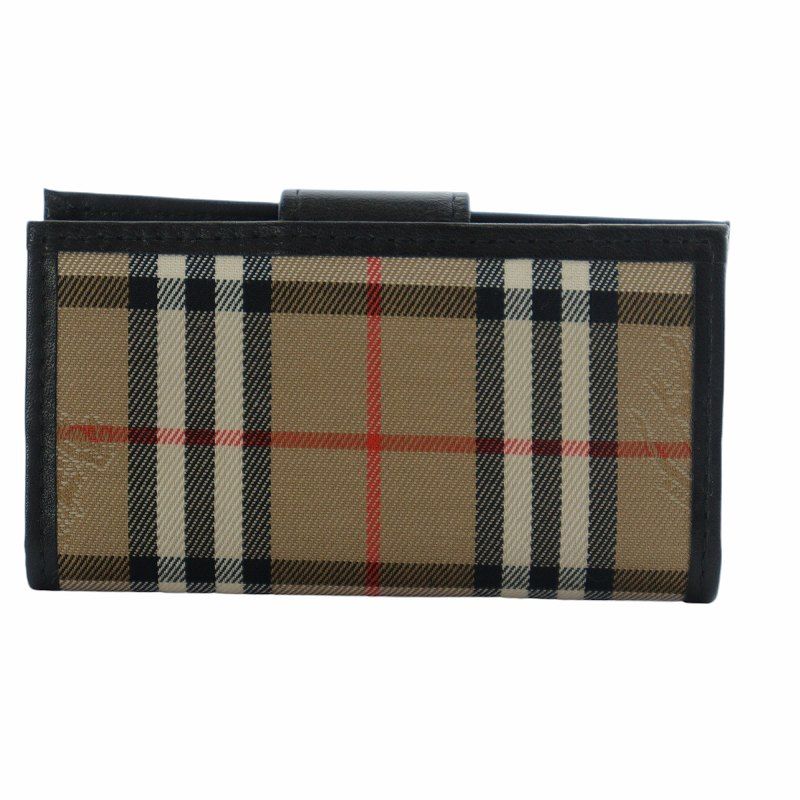 美品】 BURBERRY バーバリー ノバチェック 購入 キャンバス×レザー 4連