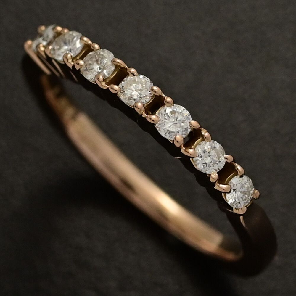 0.2ct|estelle エステール ハーフエタニティセッティング・ダイヤモンドリング・指輪|K18PG|750-2.3g|9号| 49|ピンクゴールド ♀ S レディース 593904