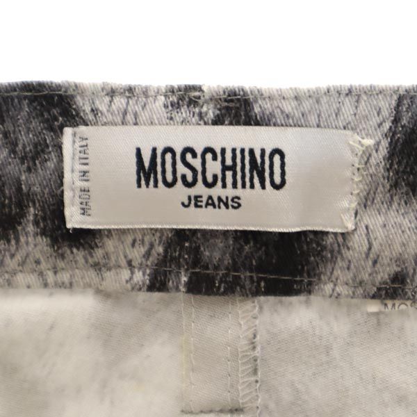 モスキーノ ジーンズ 総柄 フレアパンツ グレー系 MOSCHINO JEANS