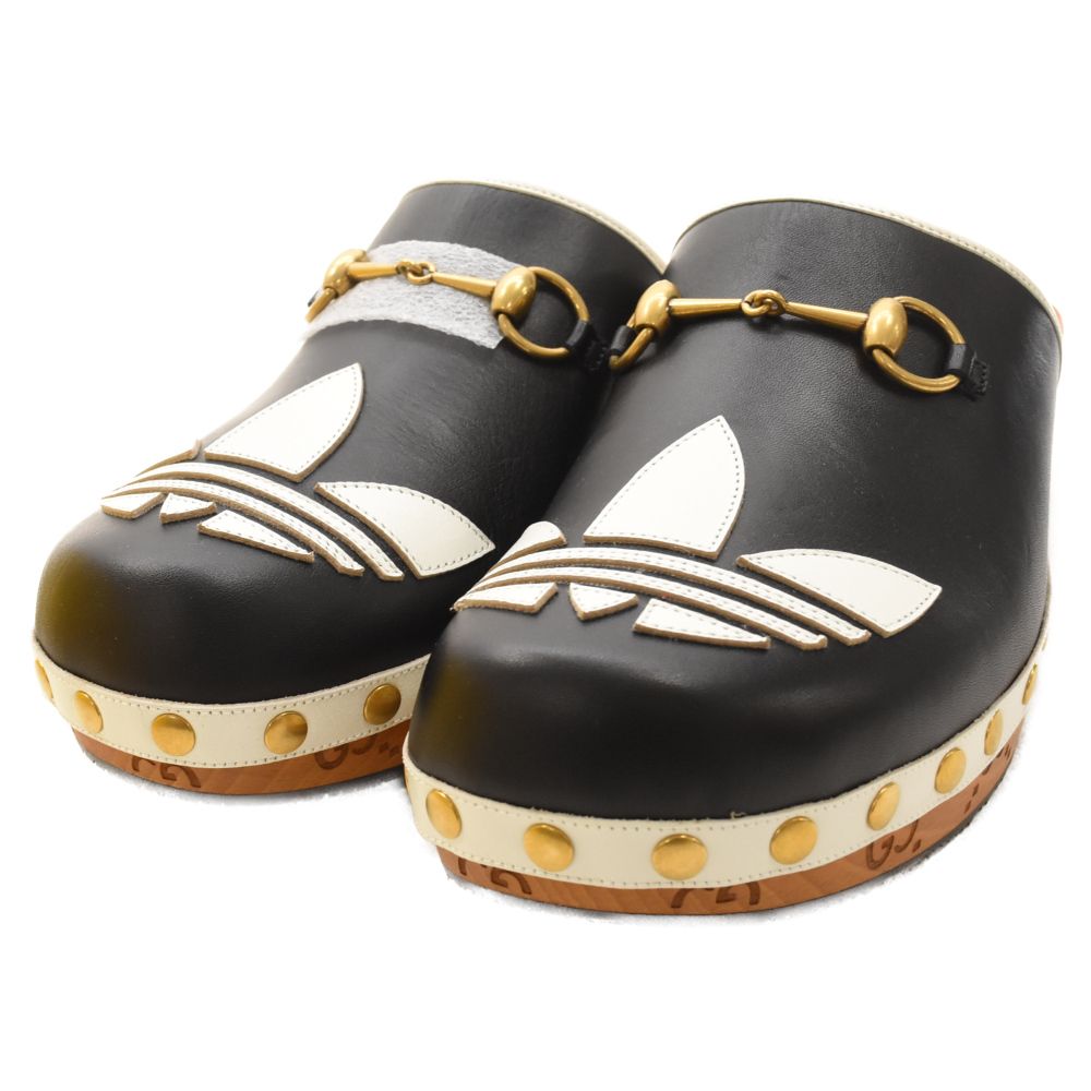 GUCCI (グッチ) ×adidas clog sandals クロッグ レザー フロントロゴ