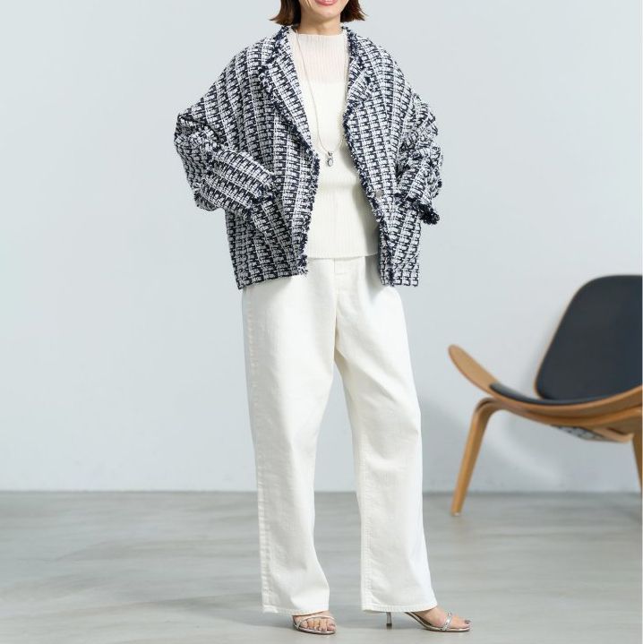 IENA (イエナ) ＆NAVY ブルーツイードジャケット 24010900202010