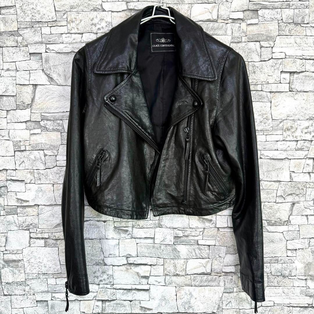 グレースコンチネンタル ダブルラムレザージャケット ライダース 羊革